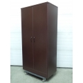 Mahogany 5 Shelf Storage Cabinet, Shelving Unit, Locking Mahogany 5 Shelf Storage Cabinet, Shelving Unit, Locking